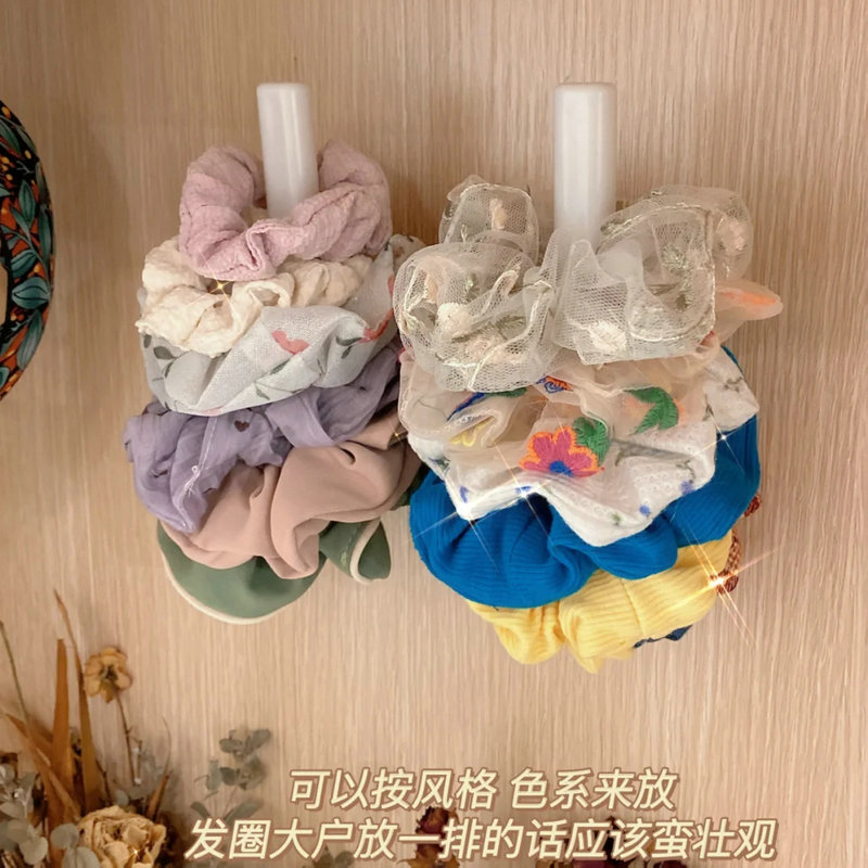 Large Intestine Hair Ring Containing Layer Shelf Hair Stirrup Containing God Instrumental Hair Ring Hook Hung Wall Wall-mounted Makeup Room No Marks Free To Punch