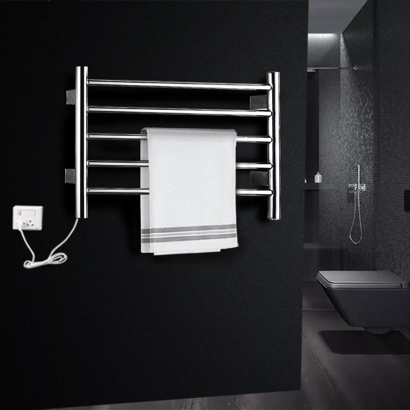 Intelligent electric towel rack drying rack Home constant temperature heating toilet shelf heating bath towel rack without punching holes