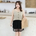 Mùa hè mới chị béo kích thước lớn của phụ nữ Pháp nhỏ tươi sóng sling áo vest gợi cảm - Áo ba lỗ