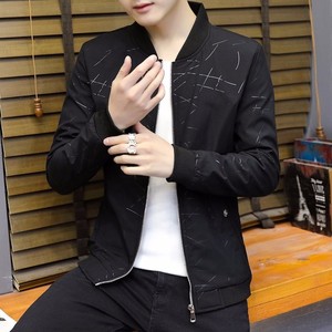 秋冬加绒男装青年夹克衫棒球领学生加厚外套