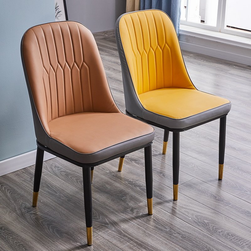 Dining Room Home Nordic Light Lavish Rear Modern Minimalist Tennis Red Chair Leather Soft Bag Dining Room Hotel Backrest Chair