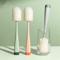 Home Silk Melon Pulp Long Handle Brushed Milk Bottle Cup Brush Wash Cup Deity Water Cup Clean Small Brush Sponge Dishwashing Brush