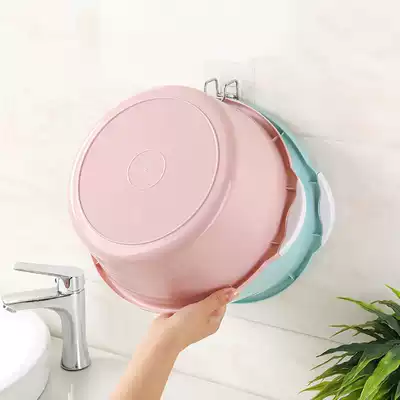 Household powder room washbasin storage layer rack for bathtub sub adhesive hook rack non-perforated wall kitchen hanger sticky hook