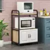 Kitchen shelf Floor-to-ceiling multi-layer microwave oven one-piece three-layer multi-function dishwasher electric electronic pot storage shelf