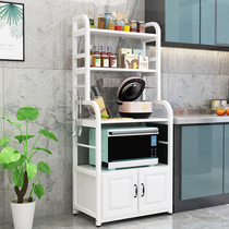 Storage rack ground multilayer multifunction belt cabinet door for kitchen microwave oven rack oven rack discharge rice cooker