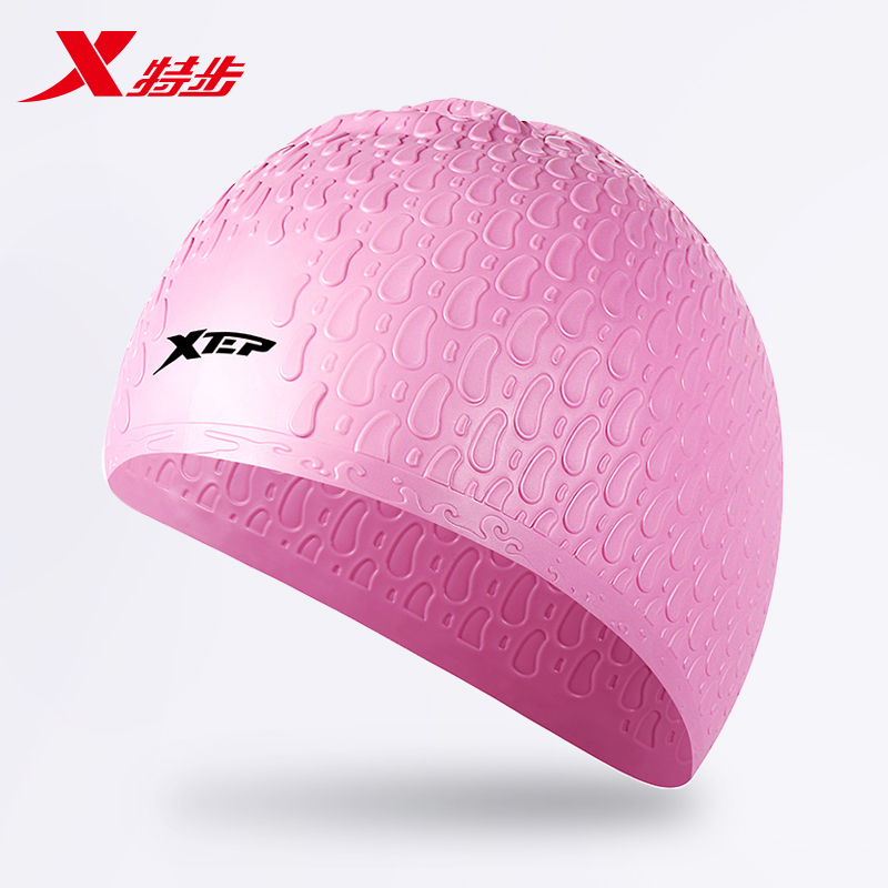 Special step swimming cap women's long hair waterproof silicone swimming cap women's adult large ear protection does not pull the head fashion swimming cap
