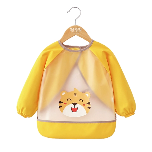 Водонепроницаемый детский нагрудник для еды для девочек, сзади на завязках, анти-грязь, с карманом