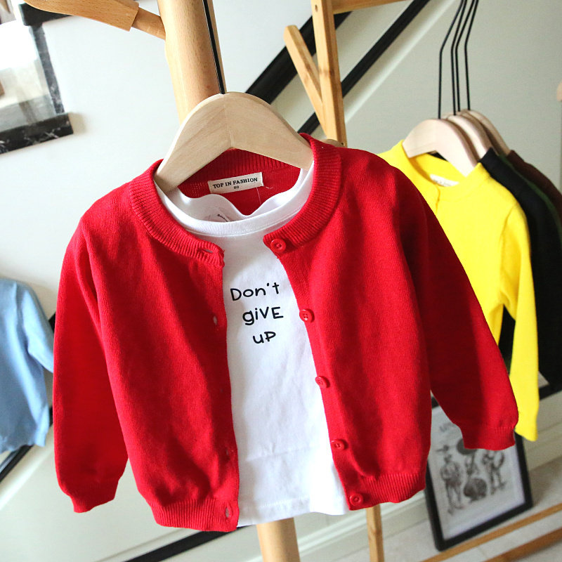 Children's knitted cardigan autumn clothes Korean version baby sweater baby cotton jacket girls top 007