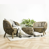 Gui Fan natural Vine woven chair idyllic living room casual backrest simple light luxury balcony table and chair three-piece combination