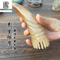 Horn Comb Horn Massage Comb Meridians Brush Natural Bull Corner Tips Processing Head Therapy Massage Head Meridians Massage Brush