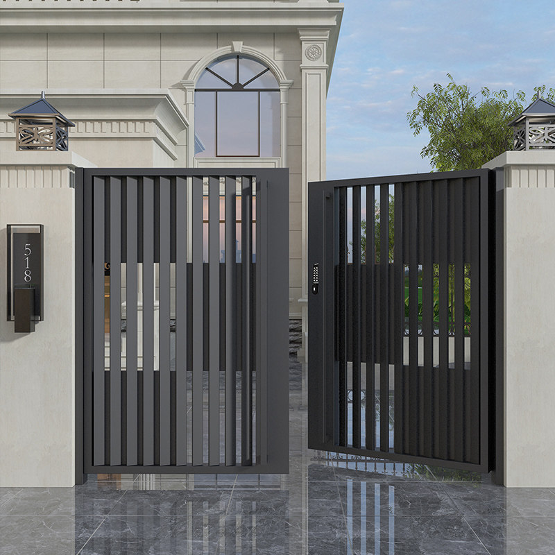 Aluminum alloy villa double open door stainless steel courtyard rural yard zinc alloy iron alloy garden gate aluminum art gate