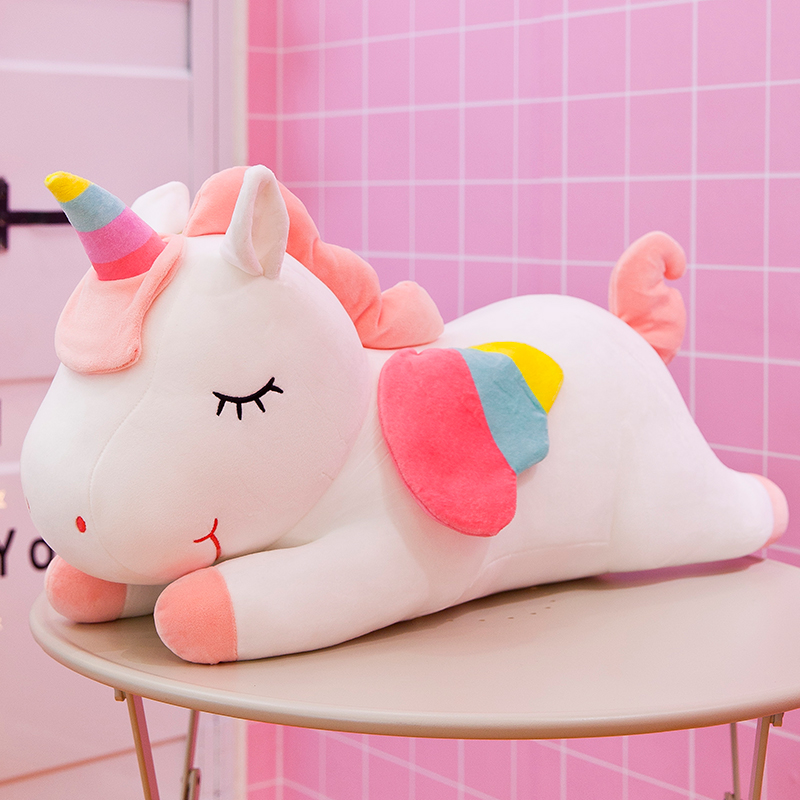 Unicorn doll plush toy cute sleep long sleeping pillow doll doll bed girls supersoft