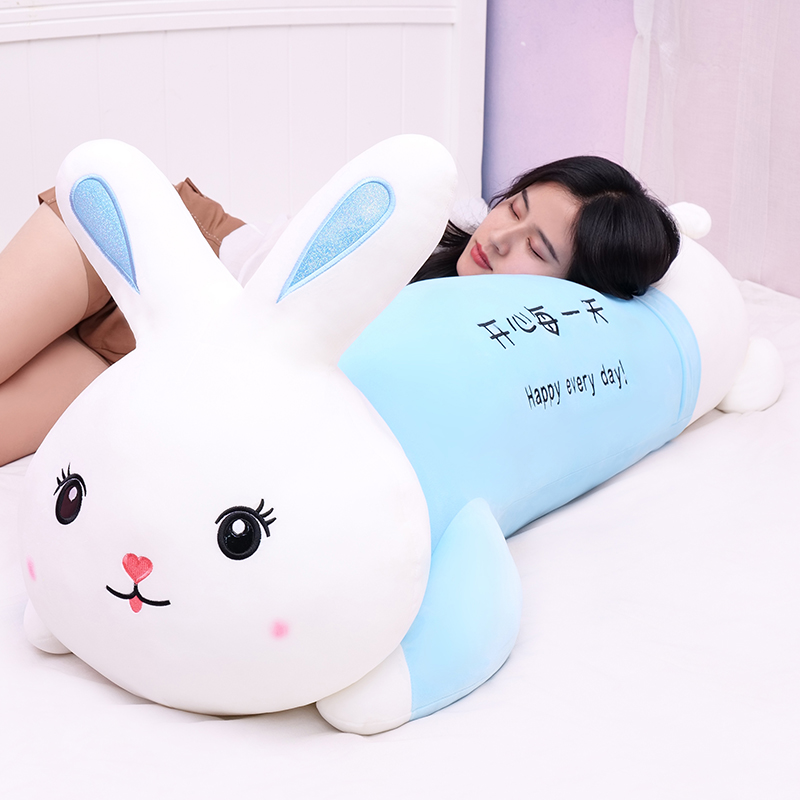 Rabbit Doll Wool Suede Toy Girls Sleeping Strips of Pillow Ultra Soft Cloth Dolls Big Paparazzi Children Birthday Gifts