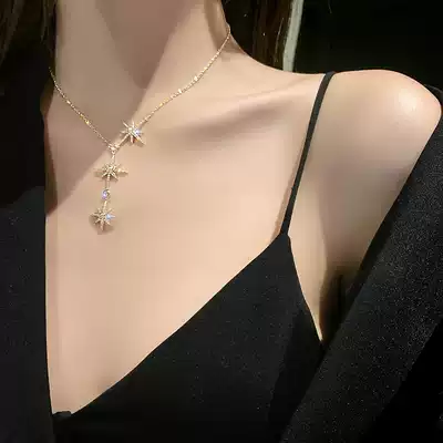 Suitable for summer necklace accessories Luxury high-end clothes Summer decoration chain female fairy does not fade