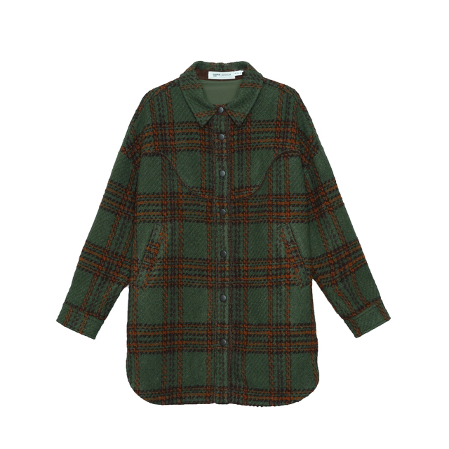 MOVEUP Magic Walk 2024 Autumn New Style.FUN Series Retro Curved Designer Mid-Length Woolen Jacket for Women