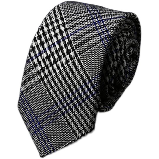 Men's tie gray classic British Nordic Japanese college style student ins shirt narrow plaid gentleman trendy man