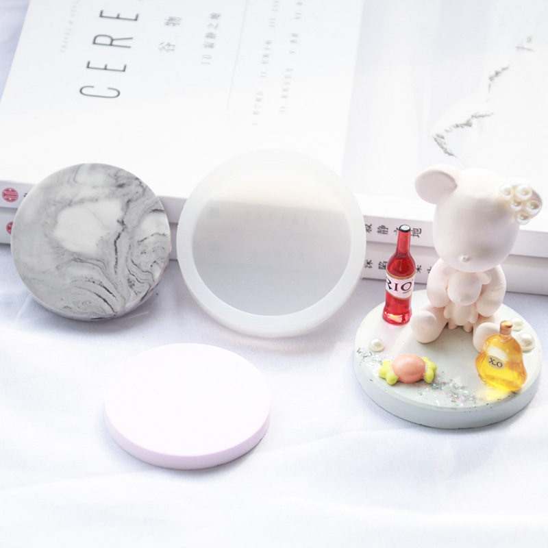 Beauty Body Digy Expanded Soulter Decorations On-board Pendulum diy fragrant lavender Plaster Small Bear Round Base Silicone Mold