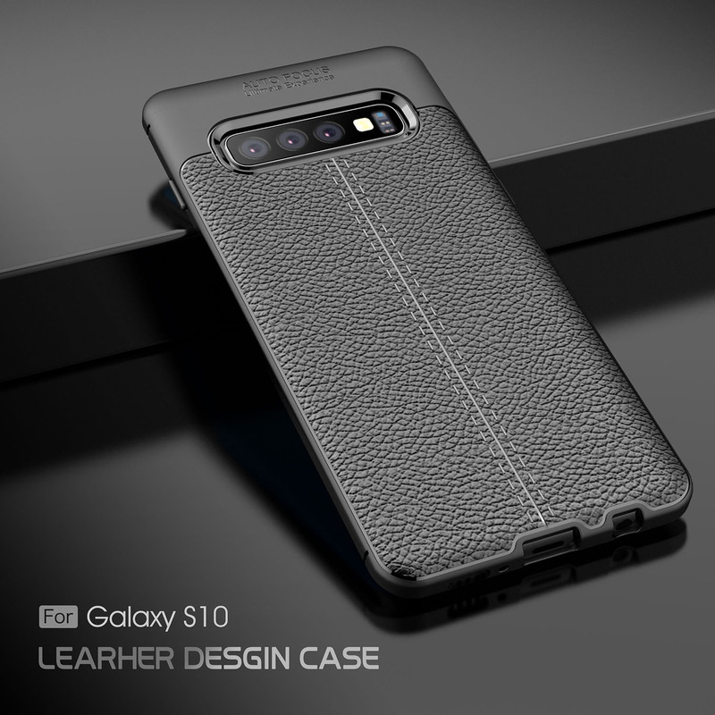 Suitable for Samsung S10 Phone Case S10+ Curved Screen Protection G9730 Case Plus Full Edge Protection Galaxy S Anti-Drop Sm One G9750 Leather Texture Galaxy Male S10 Female 10S Trendy S High-End