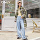 ONLY Ole summer fashion plaid exquisite button mid-length woolen woolen coat for women