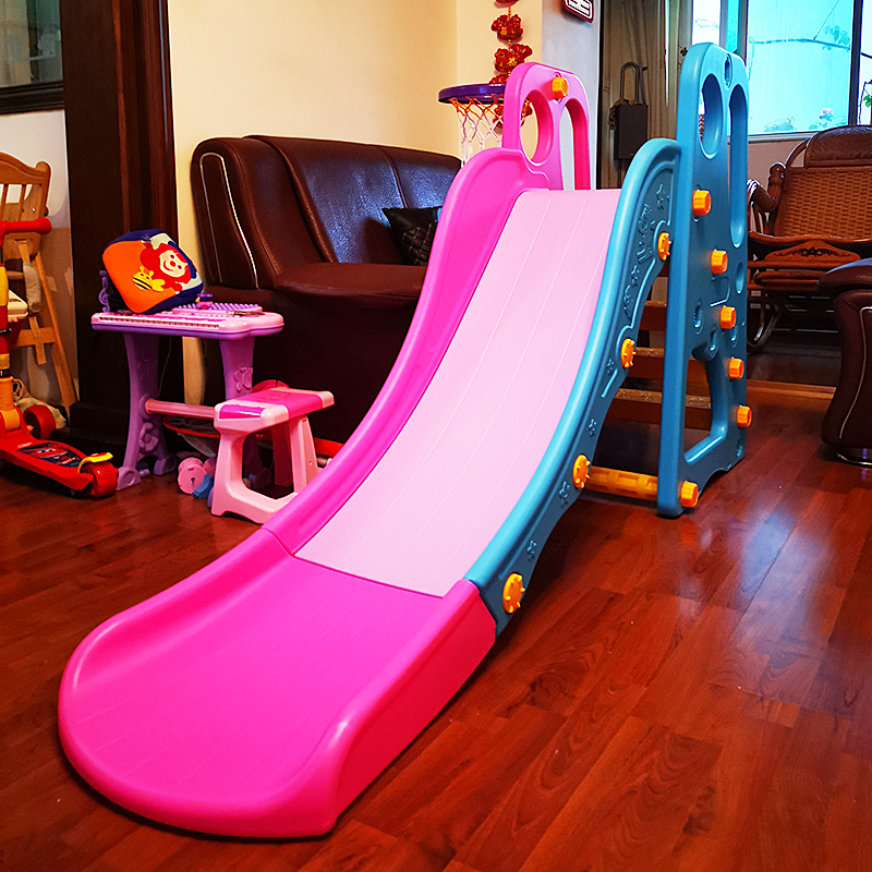 Children's indoor household big slide plus height extension Baby birthday gift 3-10 years old educational toy big slide