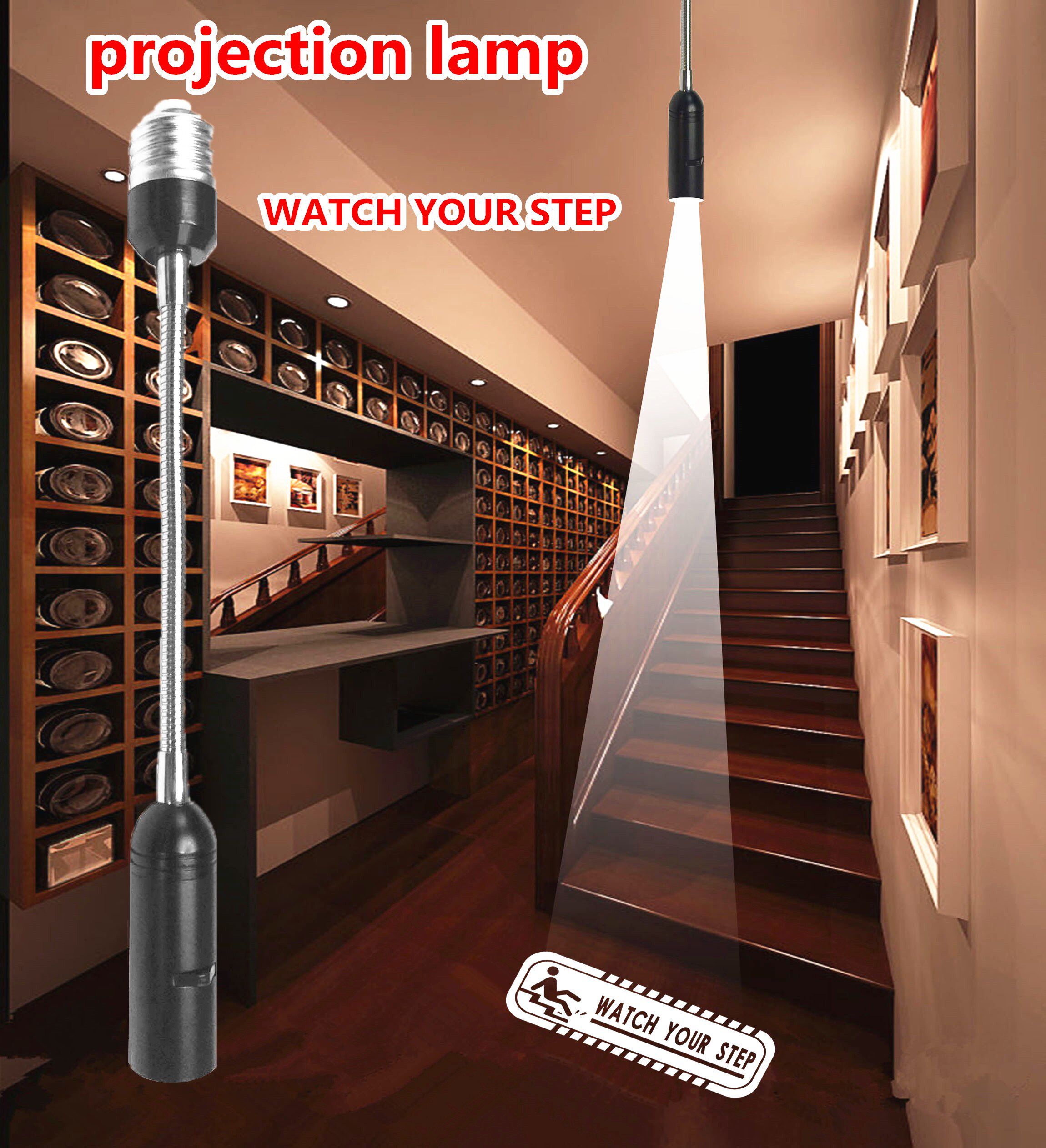 New Safety Outlet Arrows Led Advertising Projection Lamp Logo text pattern projection lamp carefully sliding steps