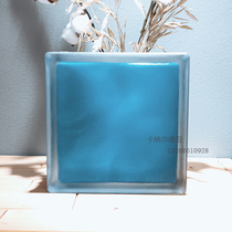 Imported interior color frosted blue cloud fog opaque square hollow glass brick toilet bedroom partition wall