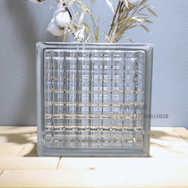 Imported crystal transparent opaque square hollow glass tile toilet porch bedroom toilet partition wall