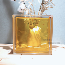 Imported yellow cloud translucent translucent square hollow glass brick toilet bedroom partition wall