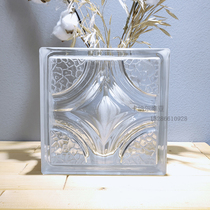 Imported ring crystal transparent translucent square hollow glass brick toilet porch bedroom toilet partition wall