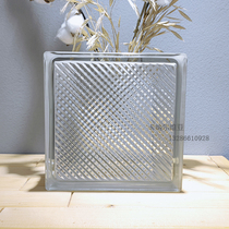 Imported slant line transparent square hollow glass tile toilet porch bedroom toilet partition wall