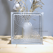 Imported phoenix tail pattern transparent translucent square hollow glass brick toilet porch bedroom toilet partition wall