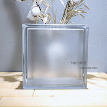 Imported small orange peel transparent opaque square hollow glass brick toilet porch bedroom toilet partition wall