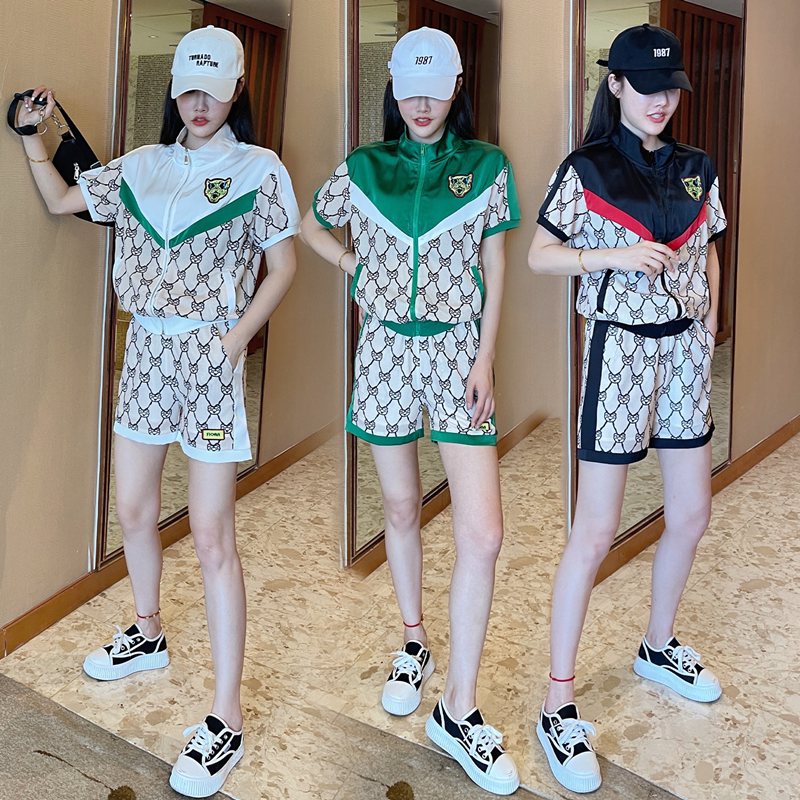 Summer shorts suit women 2023 fashion light luxury colour colour colour colour colour coloury - colored colour - coloured colour - coloured colour - coloured coloury - coloured and lean leisure sports two pieces