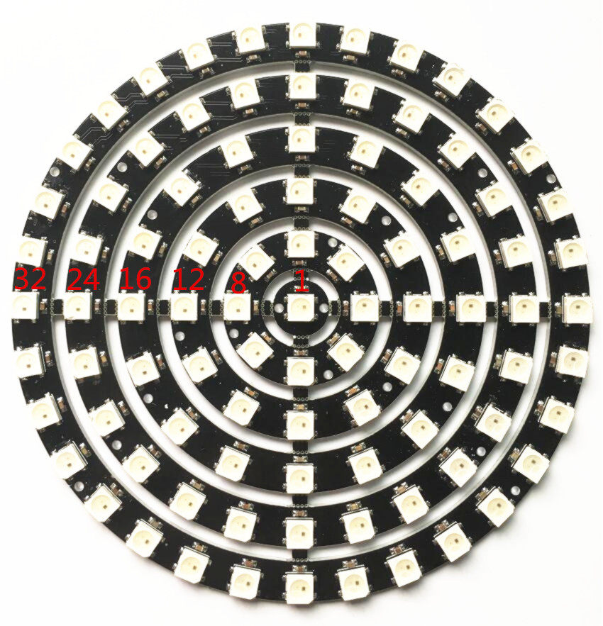 93位 WS2812B 5050 RGB LED 内置全彩驱动彩灯开发板