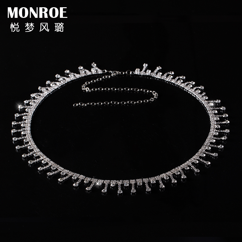 Pleasant Dream Wind Belly Leather Dance Waist Chain 2020 New Belly Leather Dance Diamond Flow Suwaist Necklace Inlaid Drill Accessories with Skilled Waist Accessories