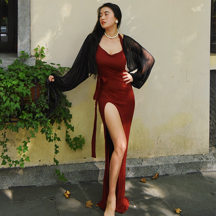 Yuemeng Fenglu belly dance practice clothes black performance dress suit autumn and winter new oriental dance self-cultivation sexy