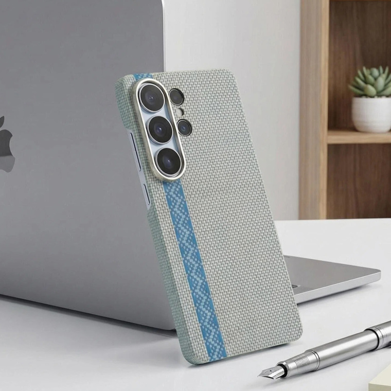 Woven Nomex Vectran Blue Stripe Samsung Phone Case