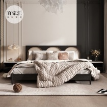 Designer furniture model room villa B&B club hotel bedroom rattan art modern log wabi-sabi style double bed