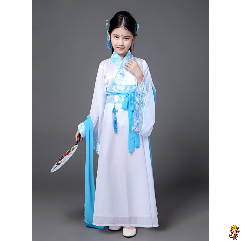 Cổ trẻ em công chúa cổ chiếc váy cô gái cổ tích tươi sáng tao nhã tòa án cô gái cổ điển váy trẻ em Han quần áo hàng ngày của.