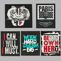  Fashion patch cloth stickers large large area thin black offset printing stickers clothes back accessories hand-sewn large patch cloth labels