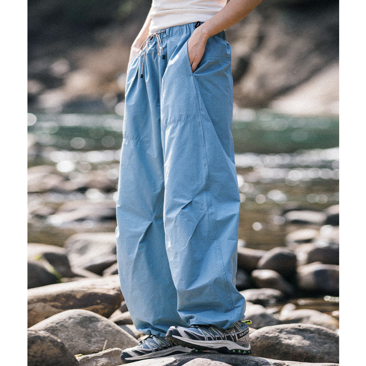 Outdoor lightweight quick-drying hiking paratrooper pants overalls