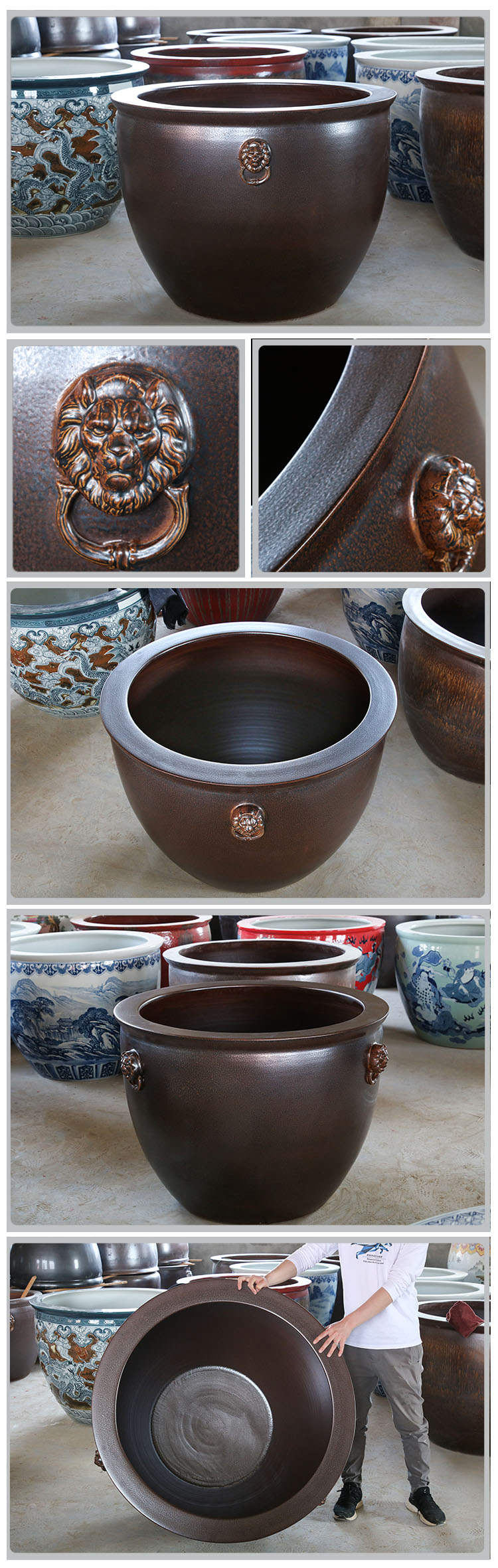 Jingdezhen ceramic VAT restoring ancient ways the tortoise water lily cylinder king sitting room is suing the big aquarium tank a goldfish bowl