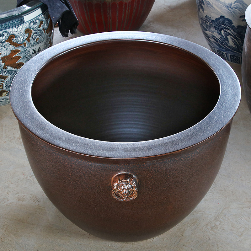 Jingdezhen ceramic VAT restoring ancient ways the tortoise water lily cylinder king sitting room is suing the big aquarium tank a goldfish bowl