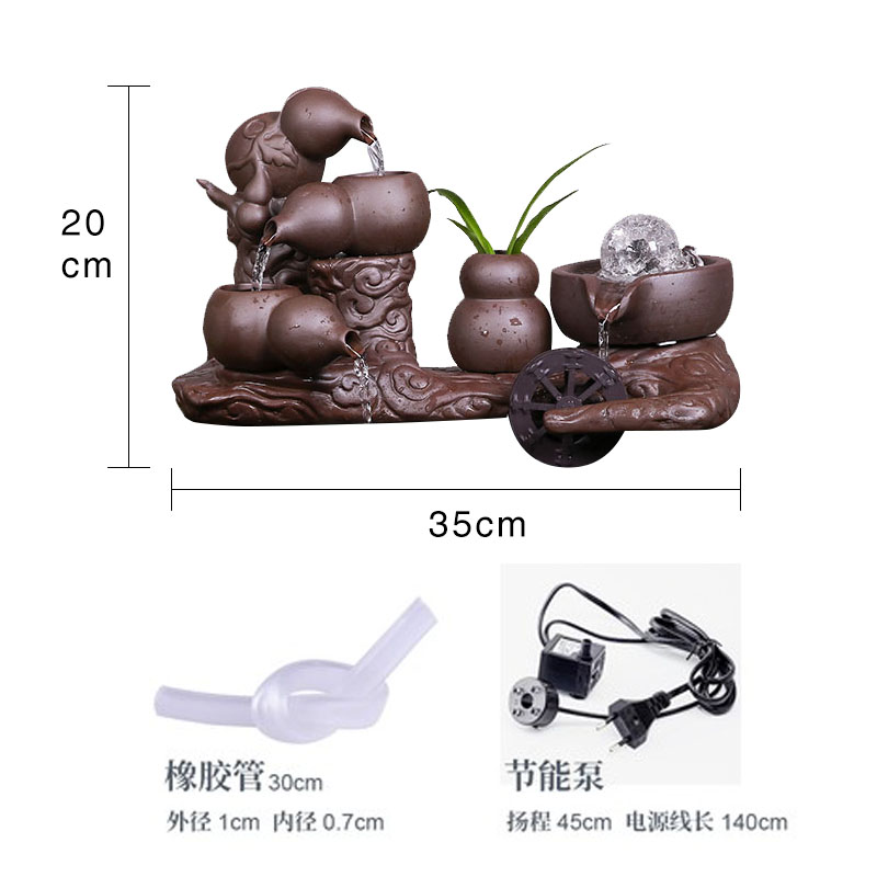 Ceramic furnishing articles furnishing articles automatic cycle - oxygen tank water fish farming water fountain indoor household humidifier