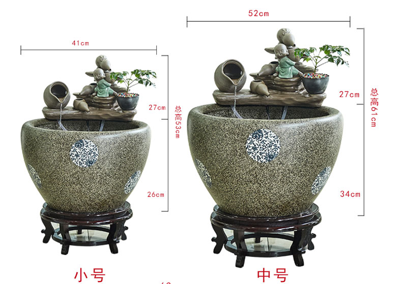 Jingdezhen ceramic goldfish bowl sitting room balcony office furnishing articles water tank to filter the yard cylinder fish bowl