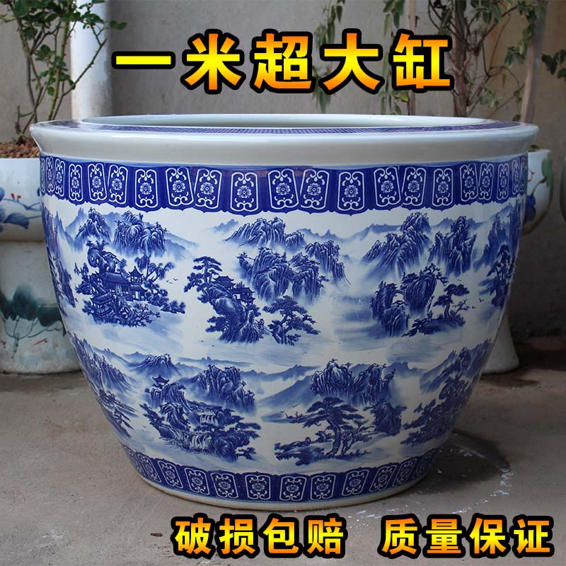 Jingdezhen Ceramics Lotus Flowers Sleeping Lotus Flowers fish Green Flowers Large Size Special Water Basin Living-room Balcony Patio Courtyard for a chaeze