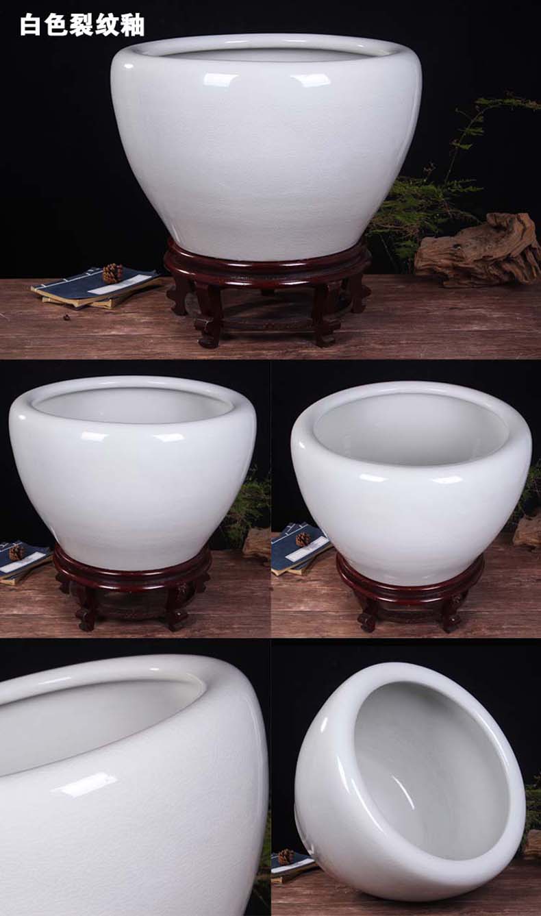 Jingdezhen ceramic aquarium restoring ancient ways is archaize turtle cylinder basin of water lily lotus goldfish bowl lotus cylinder extra large