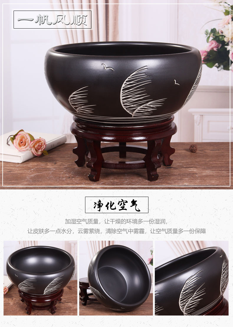 Jingdezhen ceramic tank koi fish basin bowl lotus lotus lotus tortoise cylinder sitting room feng shui goldfish bowl