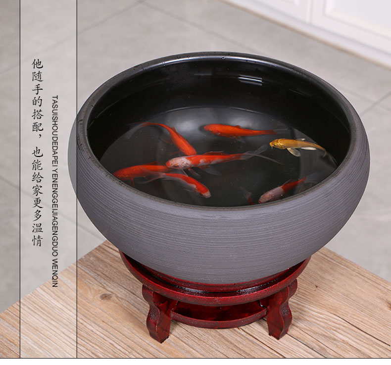 Jingdezhen ceramic aquarium modern hand dull porcelain basin to the tortoise cylinder water lily lotus bowl lotus cylinder goldfish bowl