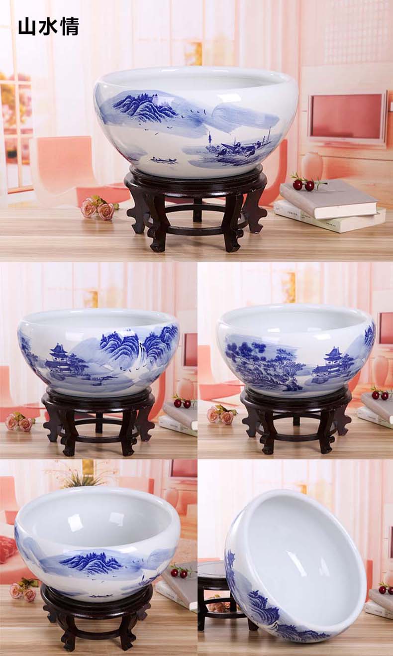 Jingdezhen ceramic aquarium basin lotus large turtle fish bowl lotus pond lily home furnishing articles water ideas